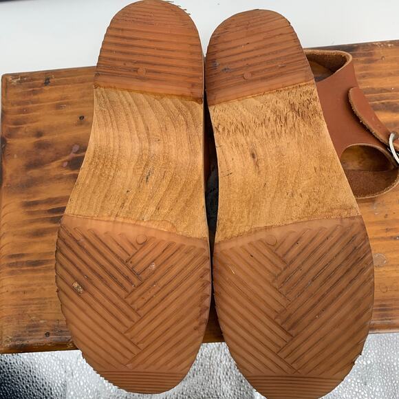 MIA Greta Tan Luggage Leather Clog Sandal Heel - Picture 7 of 8